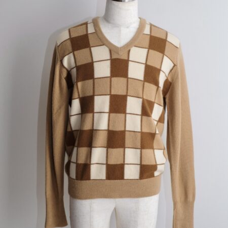 Lanvin Cashmere Sweater, Brown Check