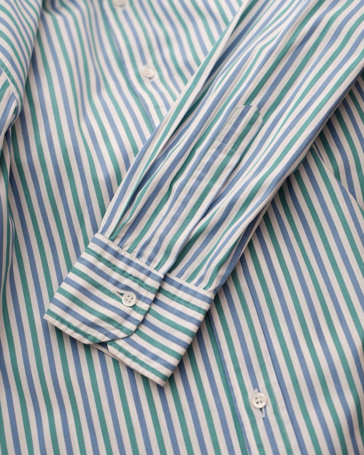 su misura, striped shirt in cotton - 画像 (2)